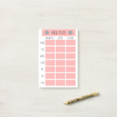 沿岸航海の週食計画 ポストイット (デスク上)