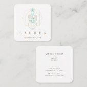 沿岸航海の金ゴールドターコイズ名刺 スクエア名刺 (正面/裏面)