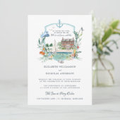 沿岸航海の魚釣り海岸 |の結婚Crest 招待状 (スタンド正面)