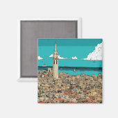 沿岸航空テルアビブシティスケープ,イスラエル磁石 マグネット (正面/裏面)