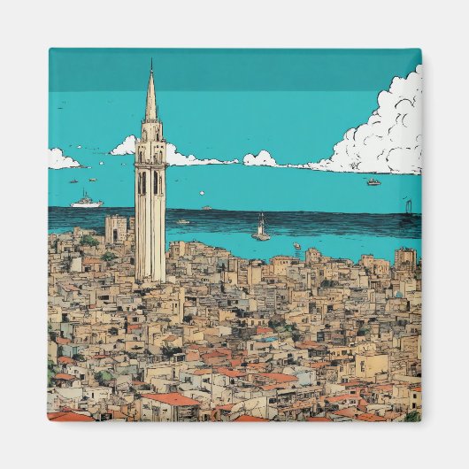 沿岸航空テルアビブシティスケープ,イスラエル磁石 マグネット (正面)