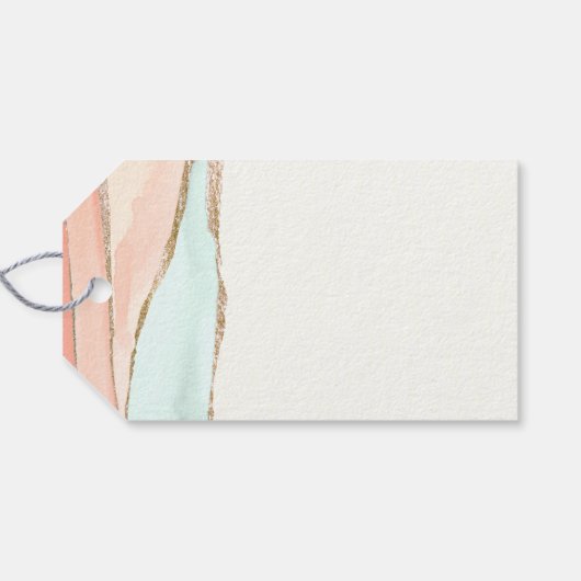 沿岸芸術的水色抽象芸術有難う ギフトタグ (裏面横)
