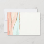 沿岸芸術的水色抽象芸術RSVP 出欠カード (裏面)