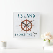 沿岸芸術|の島の脱線 スクエア壁時計 (ホーム)