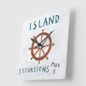 沿岸芸術|の島の脱線 スクエア壁時計 (傾斜)