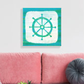 沿岸芸術 |アクアステアリングホイール キャンバスプリント (インサイチュ (リビング))