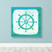 沿岸芸術 |アクアステアリングホイール キャンバスプリント (インサイチュ (ウッドフロア))