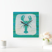 沿岸芸術 |アクアロブスター スクエア壁時計 (ホーム)