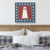 沿岸芸術 |ライトハウスon Red キャンバスプリント (インサイチュ (寝室))