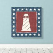 沿岸芸術 |ライトハウスon Red キャンバスプリント (インサイチュ (ウッドフロア))