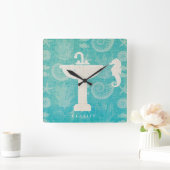 沿岸芸術 |洗面台 スクエア壁時計 (ホーム)