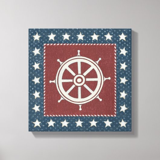 沿岸芸術 |赤の船輪 キャンバスプリント (正面)