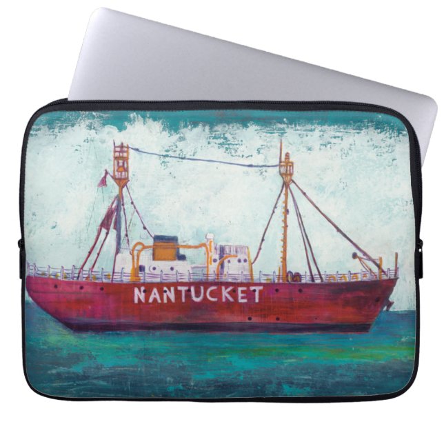沿岸芸術| NantucketのLightship ラップトップスリーブ (正面)