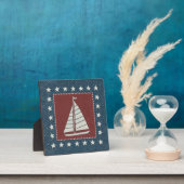 沿岸芸術 | Sailboat on Red フォトプラーク (インサイチュ)