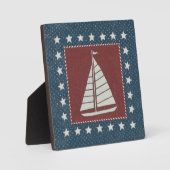 沿岸芸術 | Sailboat on Red フォトプラーク (正面)