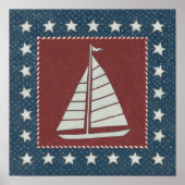 沿岸芸術 | Sailboat on Red ポスター (正面)