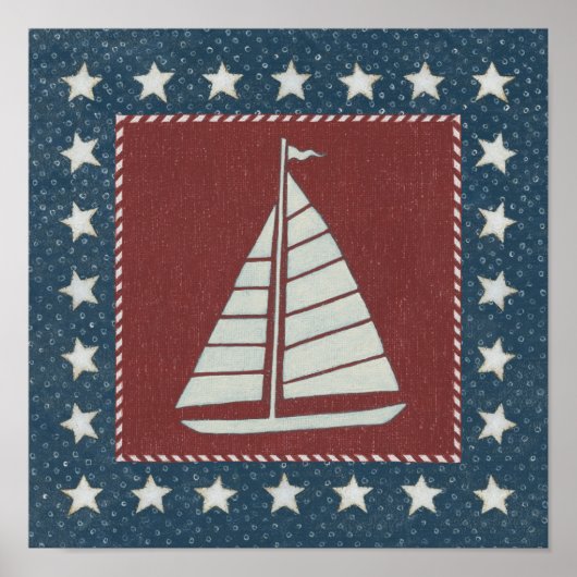 沿岸芸術 | Sailboat on Red ポスター (正面)