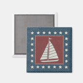 沿岸芸術 | Sailboat on Red マグネット (正面/裏面)