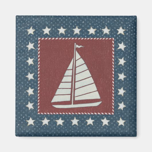 沿岸芸術 | Sailboat on Red マグネット (正面)