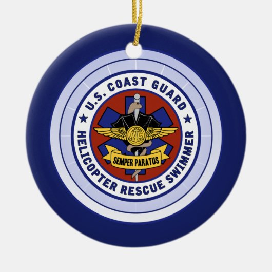 沿岸警備救援泳ぐ人 セラミックオーナメント (正面)