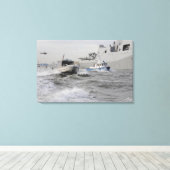 沿岸警備隊と警察署の乗組員 キャンバスプリント (インサイチュ (ウッドフロア))