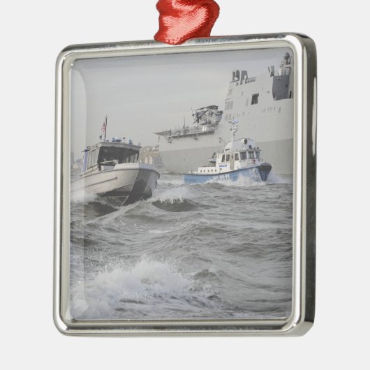 沿岸警備隊と警察署の乗組員 メタルオーナメント (左)