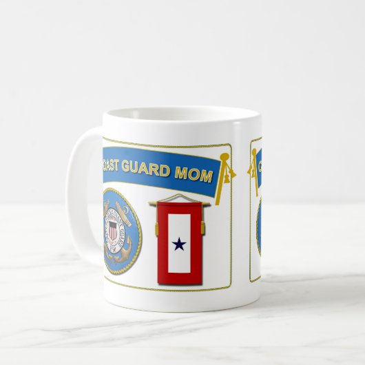 沿岸警備隊のブルースターのお母さんのマグ コーヒーマグカップ (正面左)