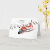 沿岸警備隊のヘリコプターのバースデー・カード カード (黄色い花)