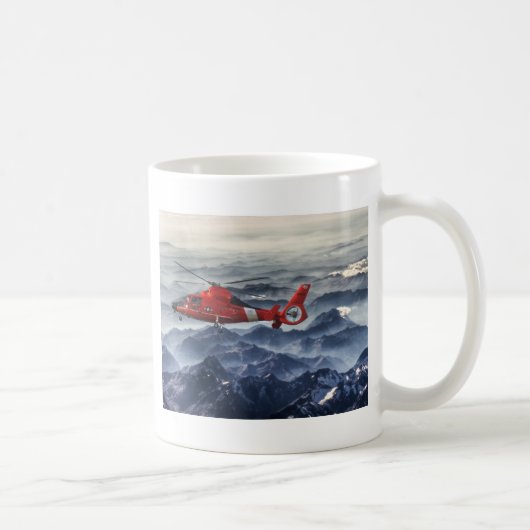 沿岸警備隊のヘリコプター コーヒーマグカップ (右)