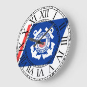 沿岸警備隊のロゴ ラージ壁時計 (傾斜)