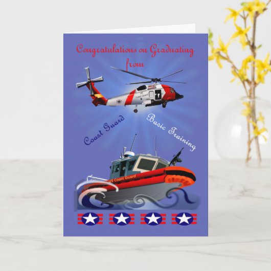 沿岸警備隊の卒業生のための挨拶状 カード (黄色い花)