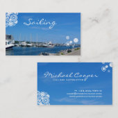 沿岸警備隊の名刺のボートの航行港 名刺 (正面/裏面)