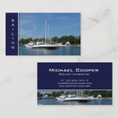 沿岸警備隊の名刺の航行ボートの青 名刺 (正面/裏面)