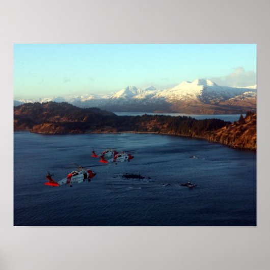 沿岸警備隊MH-60ジェイホークヘリコプター ポスター (正面)