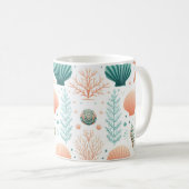 沿岸貝殻アート コーヒーマグカップ (正面右)