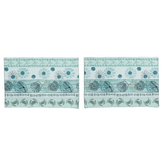 沿岸貝殻カニ星魚類ボヘミア 枕カバー (フロントセット)