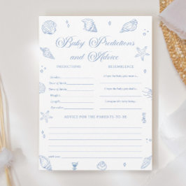沿岸赤ちゃんシャワーベビー予測ゲームカード 招待状