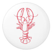 沿岸赤と白ロブスター セラミックノブ (正面)