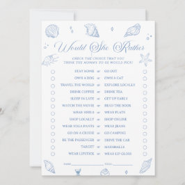 沿岸赤ん坊シャワー彼女はむしろゲームカードだろう 招待状