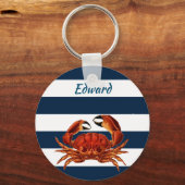 沿岸赤カニ航海のストライプ キーホルダー (正面)