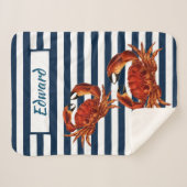 沿岸赤カニ航海のストライプ シェルパブランケット (正面(横))