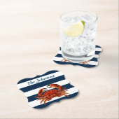 沿岸赤カニ航海のストライプ ペーパーコースター (インサイチュ)