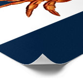 沿岸赤カニ航海のストライプ ポスター (角)