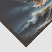 沿岸部の嵐の海の上のカモメ 薄葉紙 (詳細)