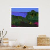 沿岸部の抽象芸術景観 ポスター (キッチン)