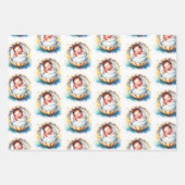 沿岸部をテーマにしたビーチボーイの赤ちゃんシャワー ラッピングペーパーシート (正面2)