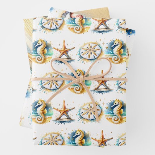 沿岸部をテーマにしたビーチボーイの赤ちゃんシャワー ラッピングペーパーシート (インサイチュ)