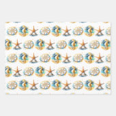 沿岸部をテーマにしたビーチボーイの赤ちゃんシャワー ラッピングペーパーシート (正面)