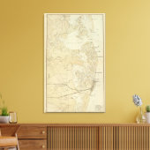 沿岸部ツーカートンからアブセコンまでのビーチグラフマップ キャンバスプリント (インサイチュ (リビング))