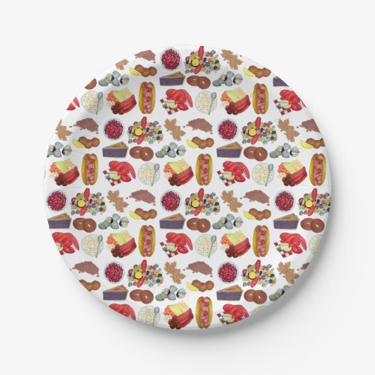 沿岸部ニューイングランド食品北東アメリカ合衆国 ペーパープレート (正面)